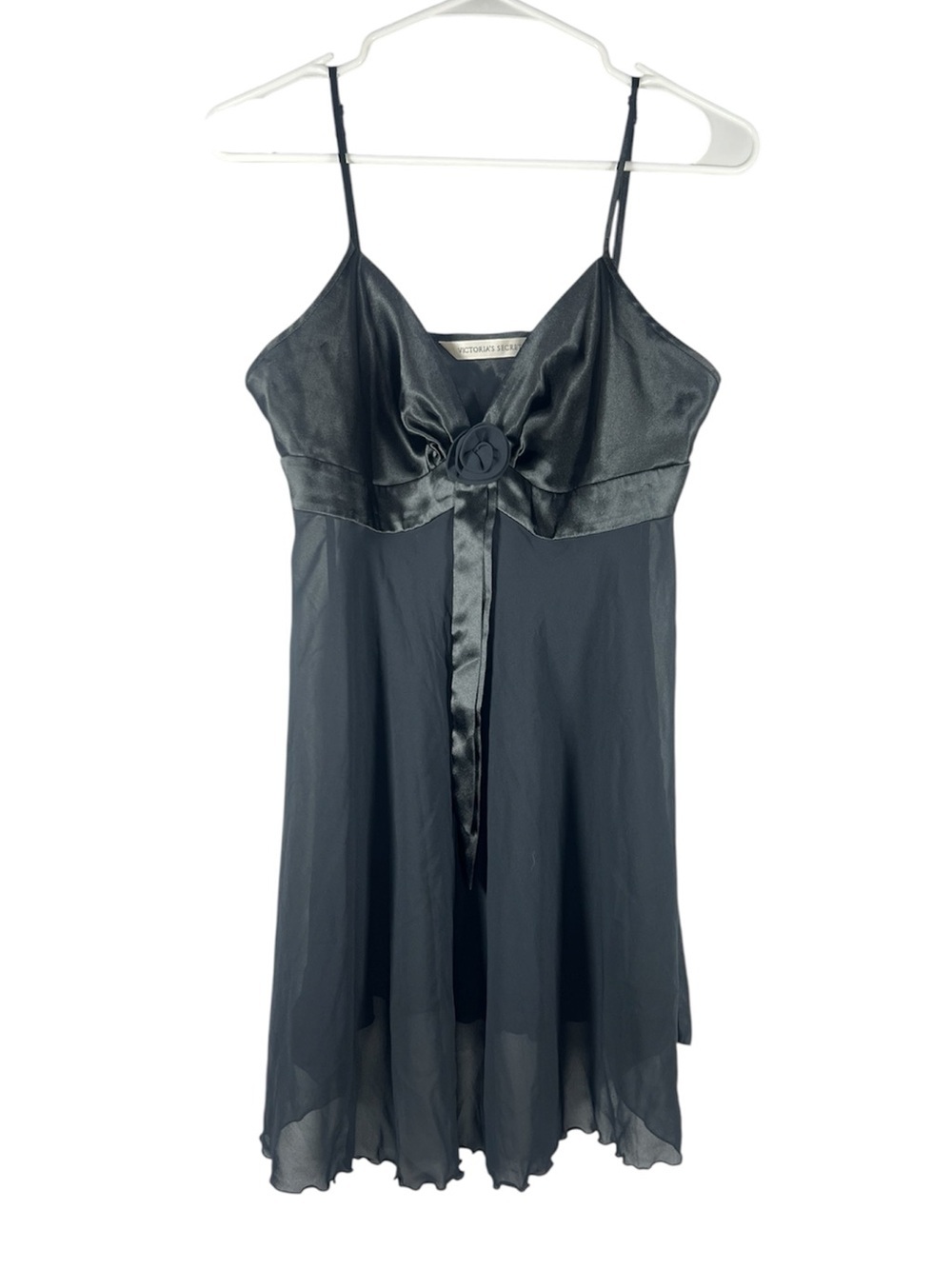 Victoria’s’ Secret Y2K Rosette Silky Satin Mesh Slip Cami Mini Dress Medium
